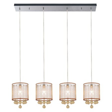 Cwi Lighting 4 Light Multi Light Pendant With Chrome Finish 5062P33C-4 (Chp + G)